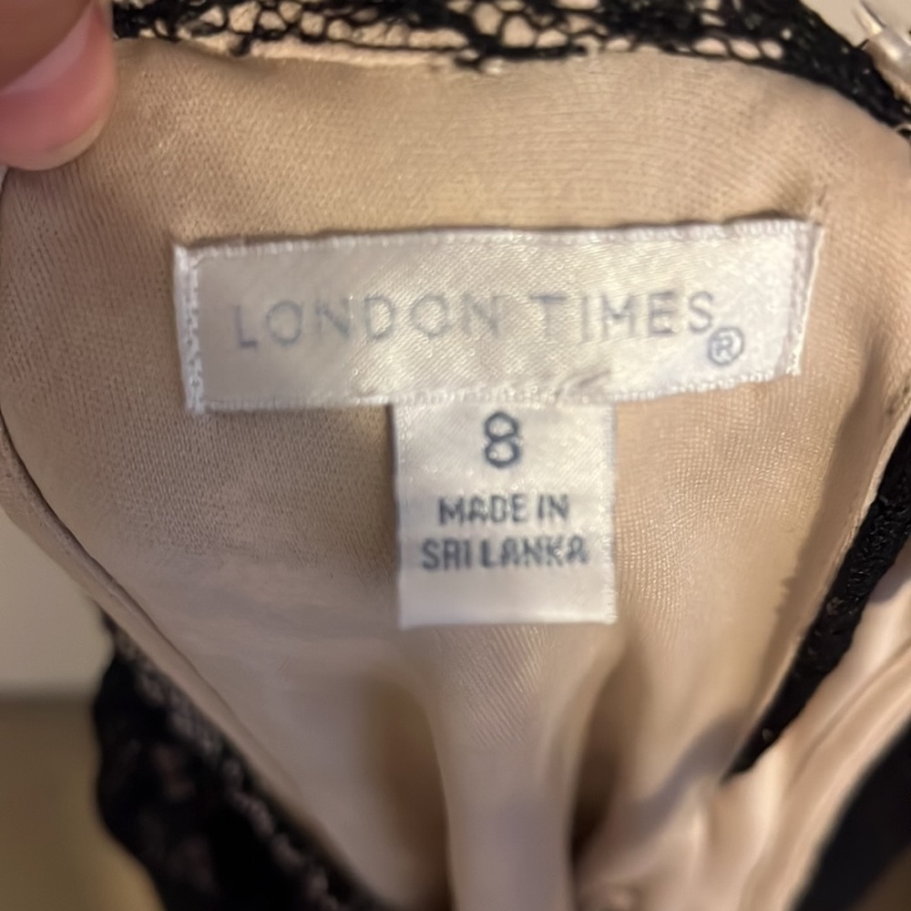 London Times lace overlay swing halter dress - Picture 6 of 7